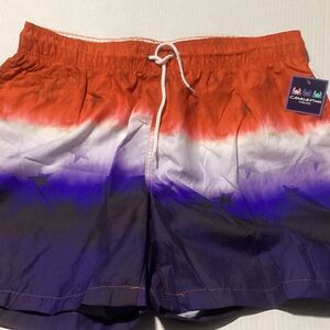 Charleston Threads Men's Red, White & Blue Gradient Swim Trunks